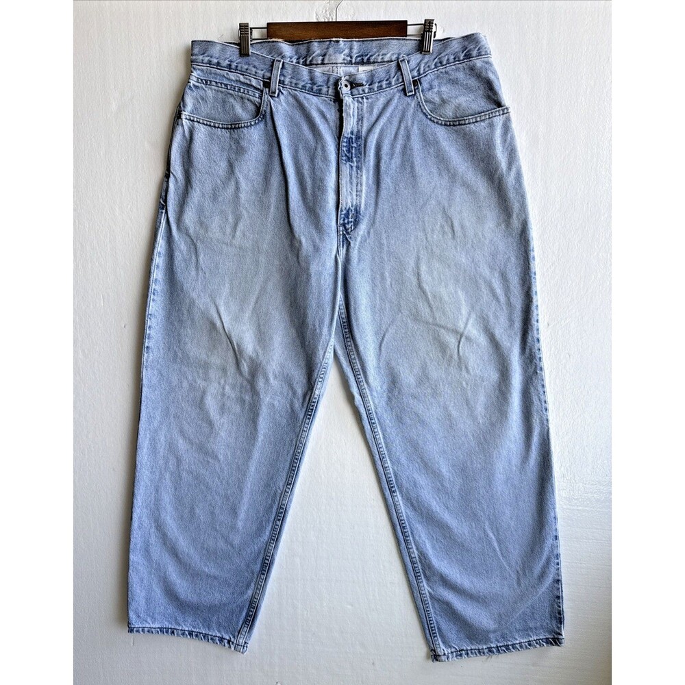 Vintage 90s Levi’s 595 Baggy Straight Light Blue Jeans Men’s 38x30 Y2K Grunge